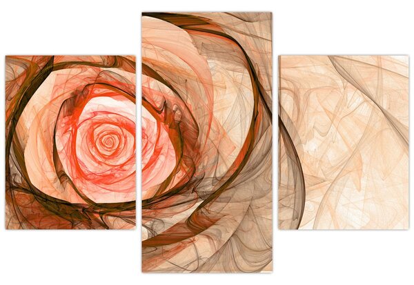 Tablou - Abstract trandafir roz cu fundal alb (90x60 cm)