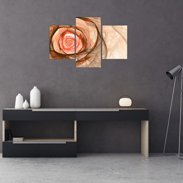 Tablou - Abstract trandafir roz cu fundal alb (90x60 cm)