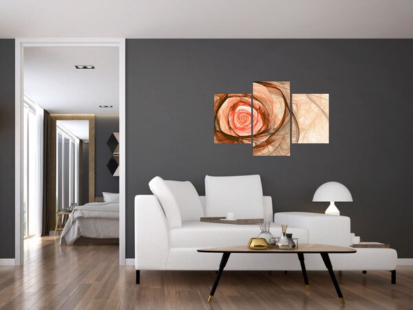 Tablou - Abstract trandafir roz cu fundal alb (90x60 cm)
