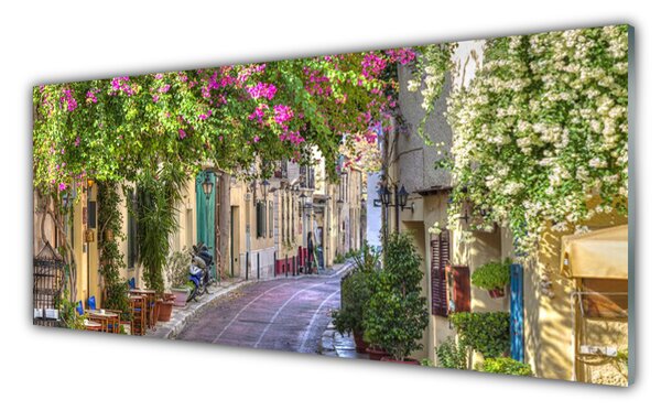 Tablou pe sticla Alley Case Floral Galben Verde Maro