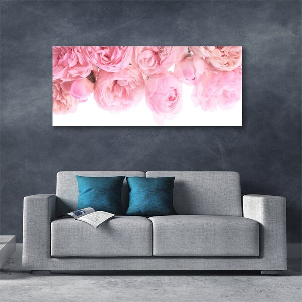 Tablou pe sticla Trandafiri roz Floral