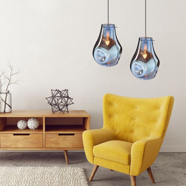 Lampa DE TAVAN SUSPENDABILA din sticla APP327-1CP Blue