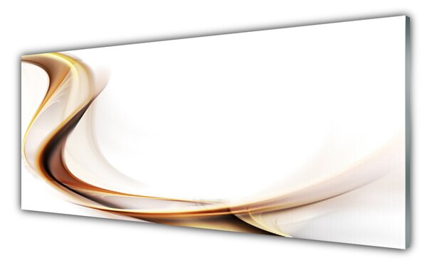 Panou sticla bucatarie Abstract Art Galben Maro Alb