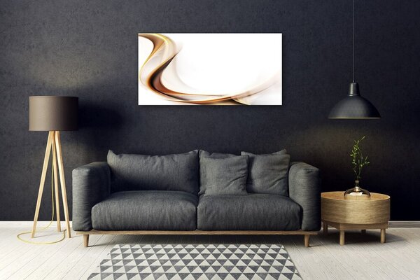 Tablou pe sticla Abstract Art Galben Maro Alb