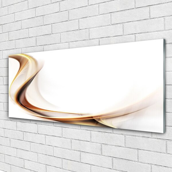 Tablou pe sticla Abstract Art Galben Maro Alb