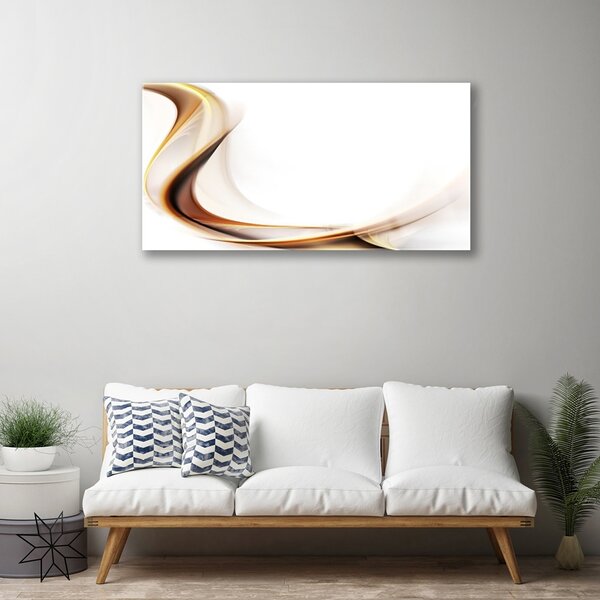Tablou pe sticla Abstract Art Galben Maro Alb
