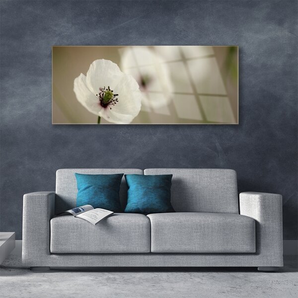 Tablou pe sticla Florale flori albe