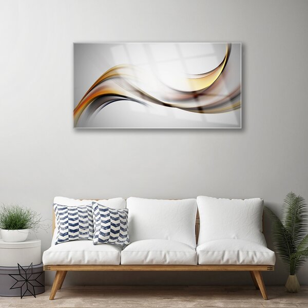 Tablou pe sticla Abstract Art Galben Gri