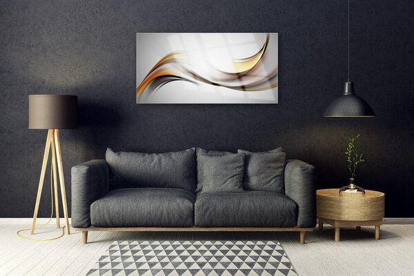 Tablou pe sticla Abstract Art Galben Gri