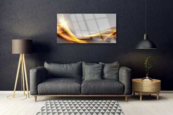 Tablou pe sticla Abstract Art Galben Gri