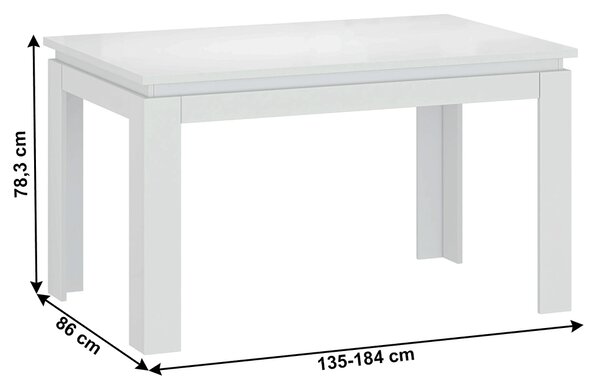 Masă de sufragerie Lafer (alb) (pentru 4 până la 6 persoane). 1034094