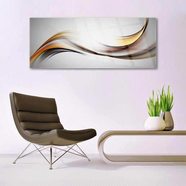 Tablou pe sticla Abstract Art Galben Gri