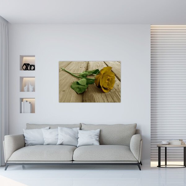 Tablou - Vintage trandafiri galbeni (90x60 cm)