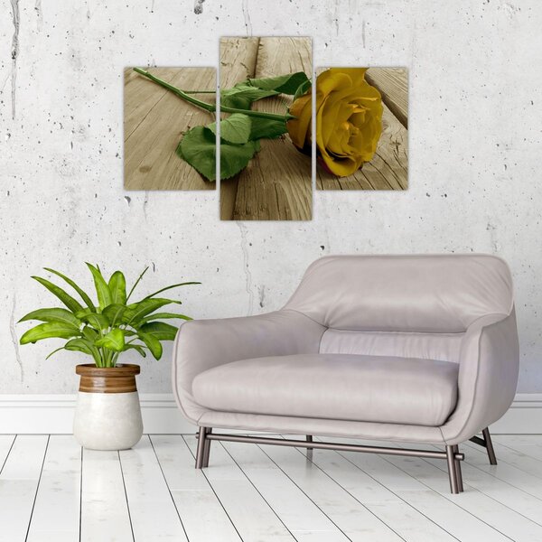 Tablou - Vintage trandafiri galbeni (90x60 cm)