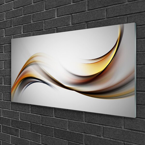 Tablou pe sticla Abstract Art Galben Gri