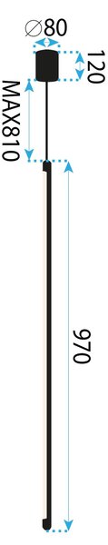 Lampă de tavan LED APP1413-C BLACK 100cm