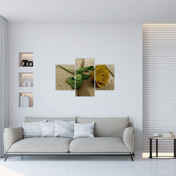 Tablou - Vintage trandafiri galbeni (90x60 cm)