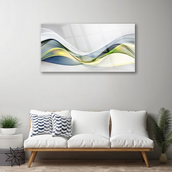 Tablou pe sticla Abstract Art Albastru Gri Verde Alb
