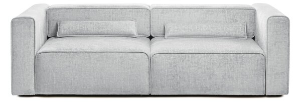 Canapea Extensibilă 3 locuri ZANETTO, cu 2 lăzi depozitare, 240x103x70 cm, Gri-Argintiu-Onyx