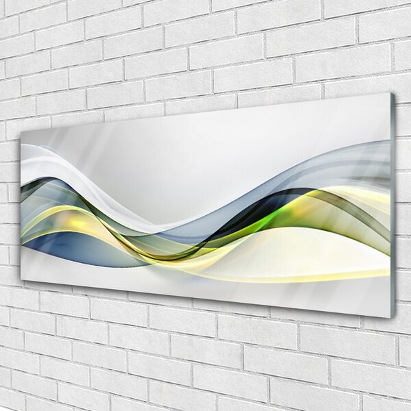 Tablou pe sticla Abstract Art Albastru Gri Verde Alb