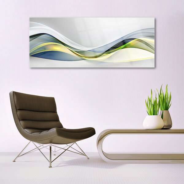 Tablou pe sticla Abstract Art Albastru Gri Verde Alb