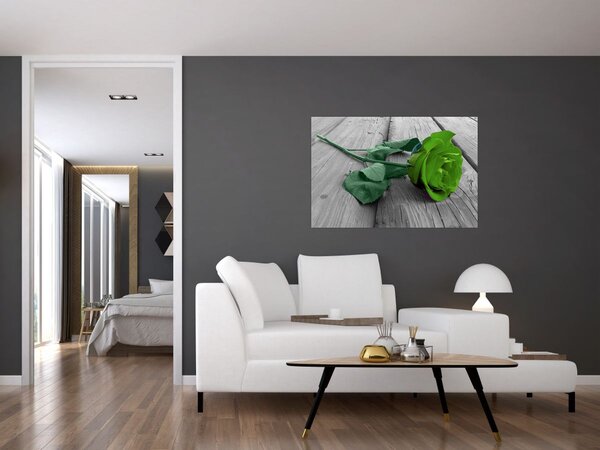 Tablou - Trandafir verde (90x60 cm)