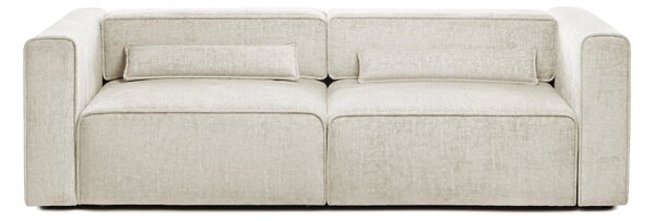 Canapea Extensibilă 3 locuri ZANETTO, cu 2 lăzi depozitare, 240x103x70 cm, Crem-Onyx