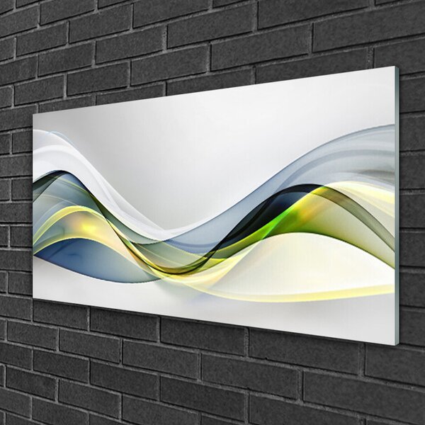 Tablou pe sticla Abstract Art Albastru Gri Verde Alb