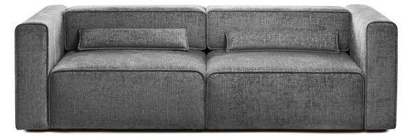 Canapea Extensibilă 3 locuri ZANETTO, cu 2 lăzi depozitare, 240x103x70 cm, Gri-Onyx