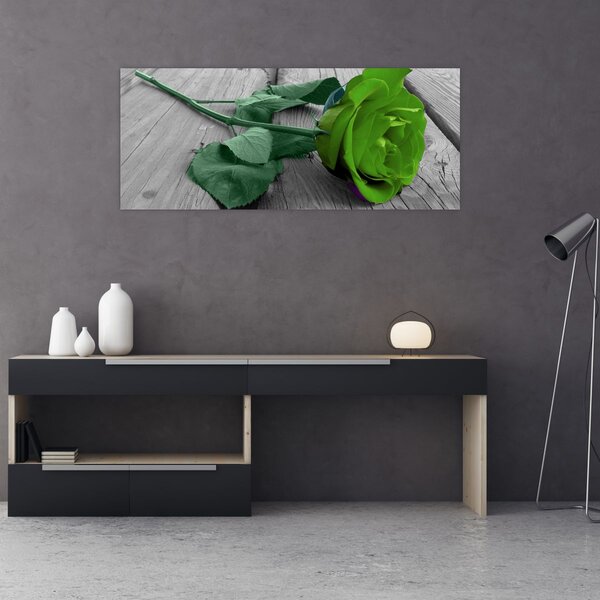 Tablou - Trandafir verde (120x50 cm)