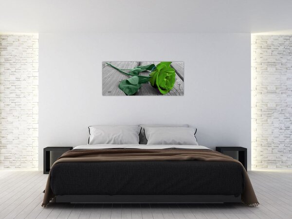 Tablou - Trandafir verde (120x50 cm)