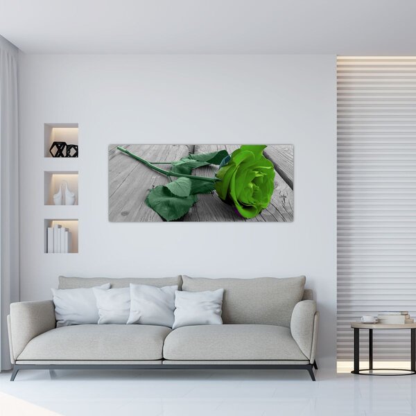 Tablou - Trandafir verde (120x50 cm)