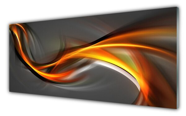 Tablou pe sticla Abstract Art Galben Portocaliu Gri