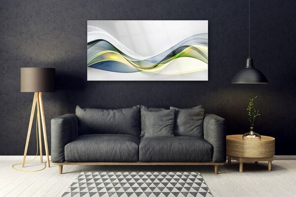 Tablou pe sticla Abstract Art Albastru Gri Verde Alb