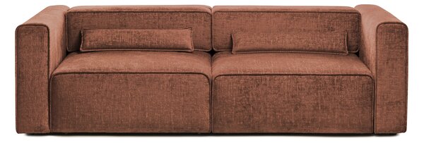 Canapea Extensibilă 3 locuri ZANETTO, cu 2 lăzi depozitare, 240x103x70 cm, Bordeaux-Onyx