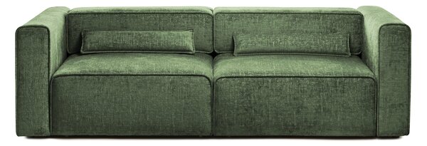 Canapea Extensibilă 3 locuri ZANETTO, cu 2 lăzi depozitare, 240x103x70 cm, Verde-Onyx