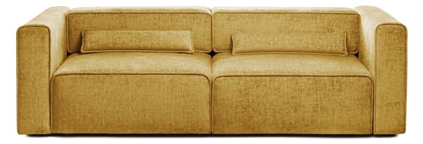 Canapea Extensibilă 3 locuri ZANETTO, cu 2 lăzi depozitare, 240x103x70 cm, Galben-Onyx