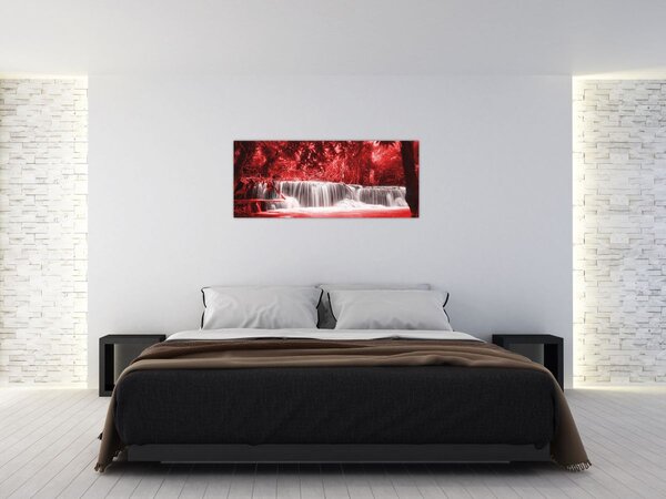 Tablou - Cascadă, roșu (120x50 cm)
