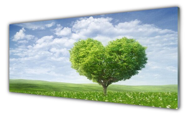 Tablou pe sticla Arborele Natura verde