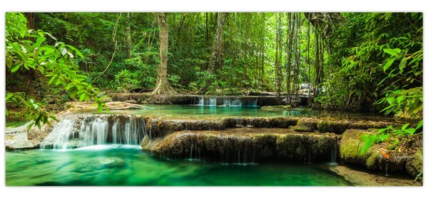 Tablou - Cascada verde (120x50 cm)