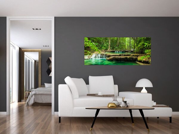 Tablou - Cascada verde (120x50 cm)