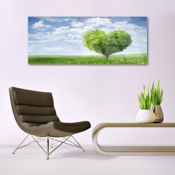 Tablou pe sticla Arborele Natura verde