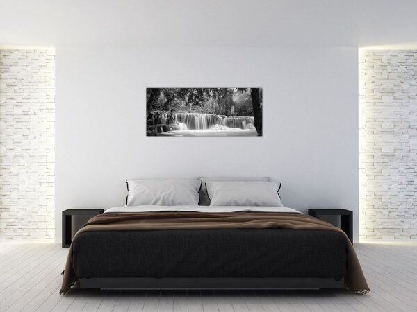 Tablou - Cascada alb-negru și alb (120x50 cm)