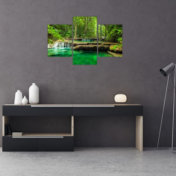 Tablou - Cascada verde (90x60 cm)