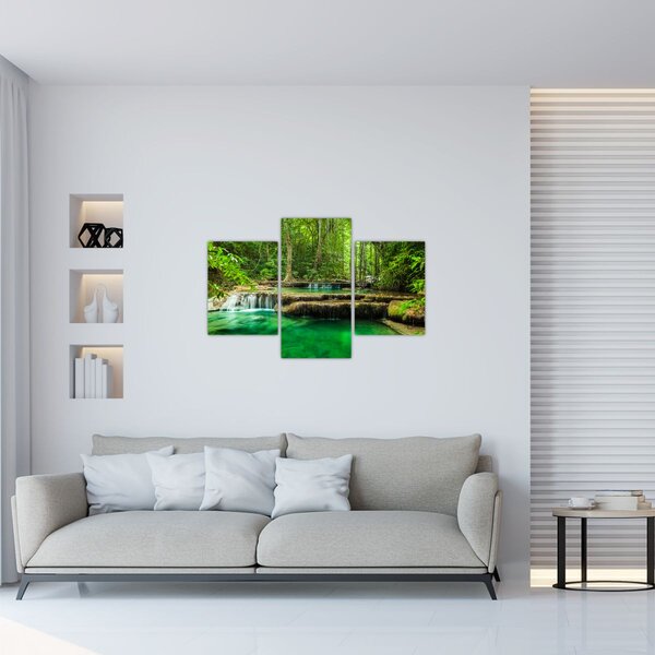 Tablou - Cascada verde (90x60 cm)