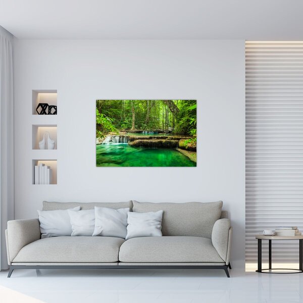 Tablou - Cascada verde (90x60 cm)