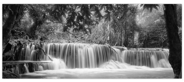 Tablou - Cascada alb-negru și alb (120x50 cm)