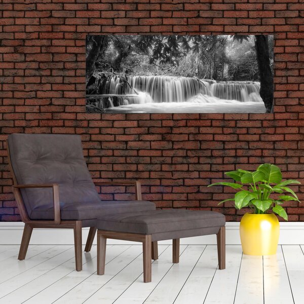 Tablou - Cascada alb-negru și alb (120x50 cm)