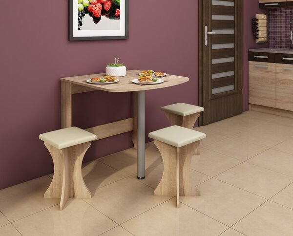 Masă de sufragerie extensibilă Elston 6 (stejar deschis sonoma) (pentru 2 persoane). 746439