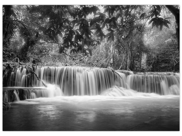 Tablou - Cascada alb-negru și alb (70x50 cm)